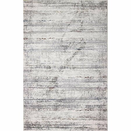 BASHIAN 5 ft. x 7 ft. 6 in. Capri Collection Contemporary Polyester Power Loom Area Rug, Ivory C188-IV-5X7.6-CP105